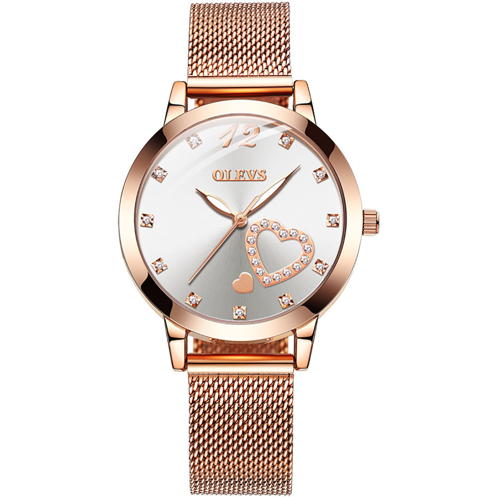 Rose Gold Fashion Leisure Student Quartz Watch