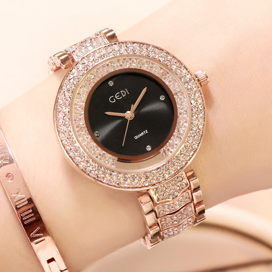 Women's watch with diamond strap