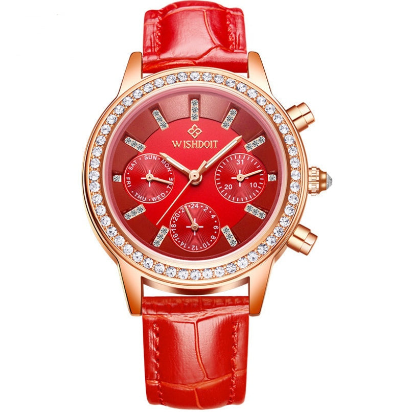 Multifunctional waterproof ladies watch