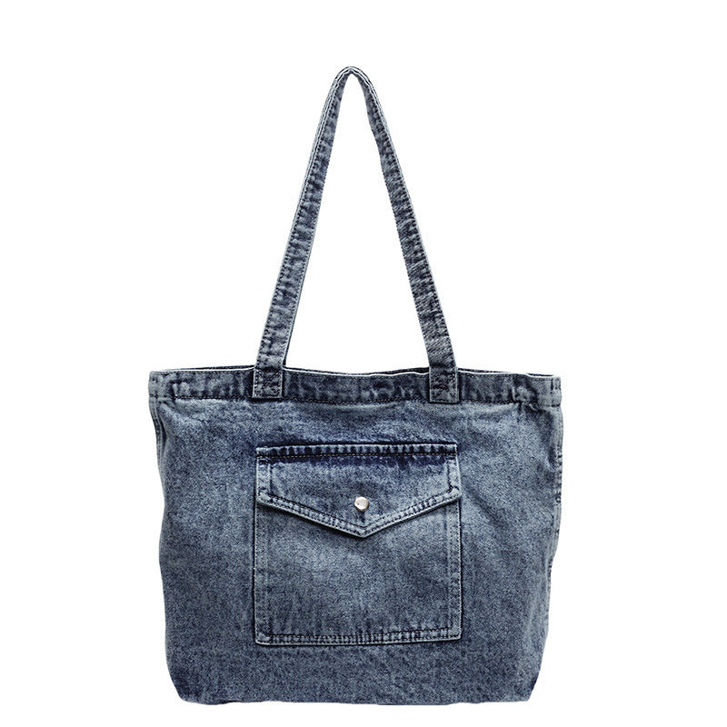 Denim Shoulder Bag Large Capacity Shopping Bag Tote Bag