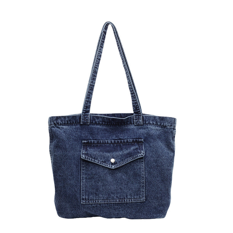 Denim Shoulder Bag Large Capacity Shopping Bag Tote Bag