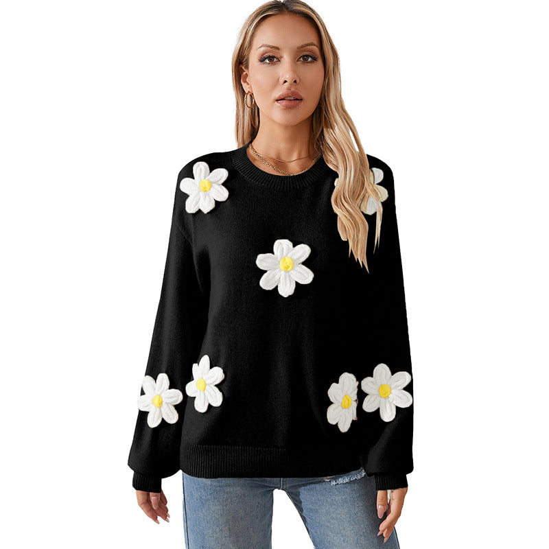 Women's Knitted Round Neck Pullover Sweater