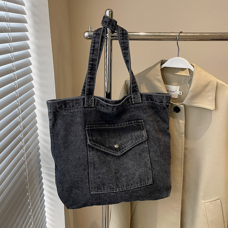 Denim Shoulder Bag Large Capacity Shopping Bag Tote Bag