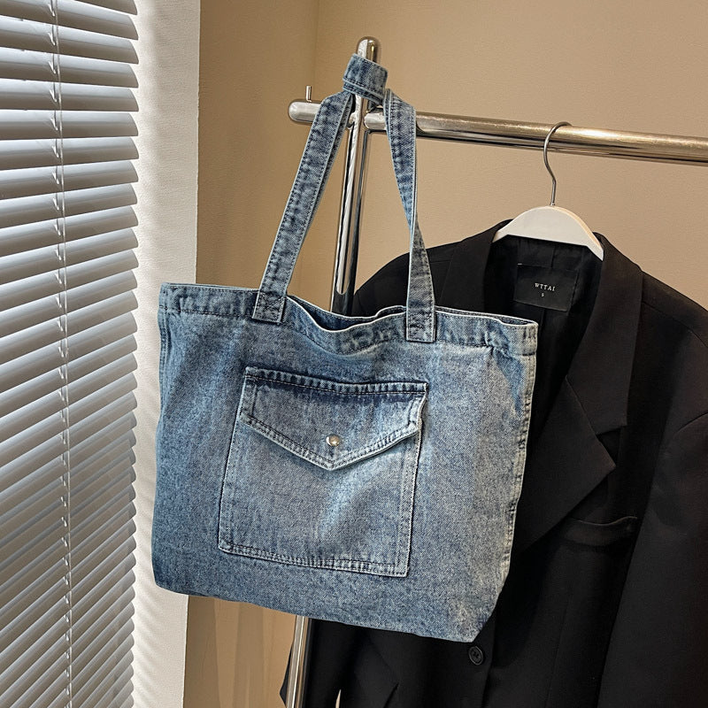 Denim Shoulder Bag Large Capacity Shopping Bag Tote Bag