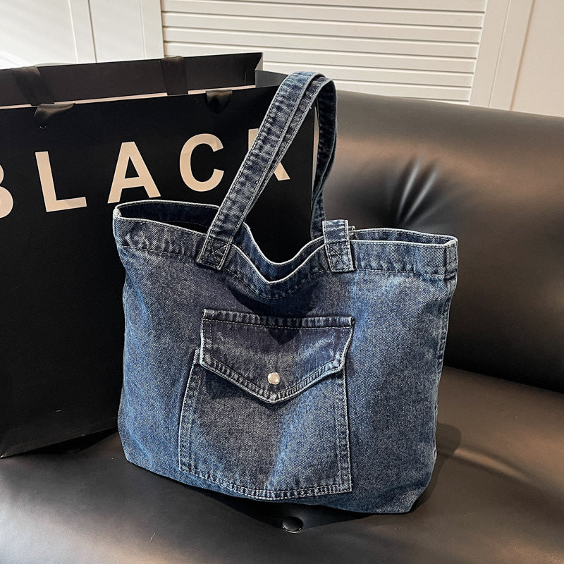 Denim Shoulder Bag Large Capacity Shopping Bag Tote Bag